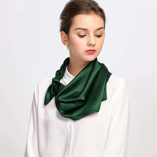 High Quality 90*90cm Square Silk Scarf  Female Plain Shawls and Wrap Office Lady Hair Neck Foulard India Muslim Headscarf Pareo