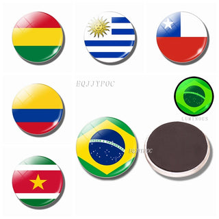 Luminous South America Flag Fridge Magnets - Memento of Your Visit To Brazil, Brazil Is One.