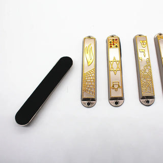 Metal MEZUZAH Decalogue/Torah/Bible Design Jewish Religion Mezuzah