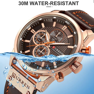 CURREN Brand Watch Men Leather Sports Watches Men & Women's Army Military Quartz Wristwatch Chronograph.