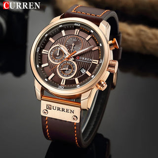 CURREN Brand Watch Men Leather Sports Watches Men & Women's Army Military Quartz Wristwatch Chronograph.