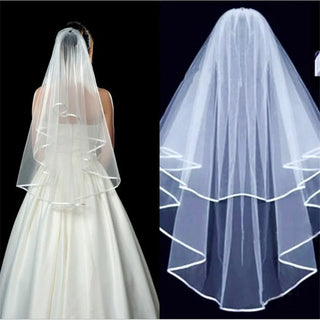 Short Simple Wedding Veil Tulle Two Layer With Comb White Ivory Bridal Veil for Bride for Marriage Wedding Accessories