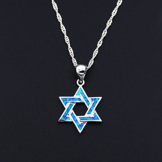 Ocean Blue Jewish Pendant Chai Israel Judaica Jerusalem Hanukkah Jewish Life Symbol Gift