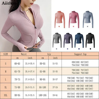 Aiithuug Women's Lightweight Yoga Jacket - Accentuate Your Figure.