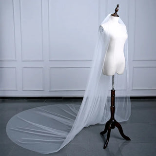 Wholesale White Ivory Cheap 3 Meter Cathedral Wedding Veil One-layer Long Cut Edge Bride Veils 2024