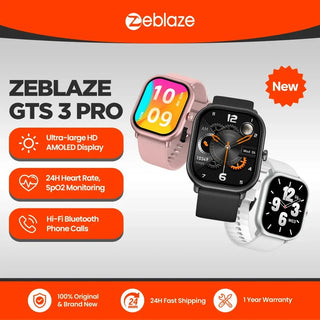 New Zeblaze GTS 3 Pro Voice Calling Smart Watch Ultra-big HD AMOLED Screen Health and Fitness Tracking Smartwatch for Men Women