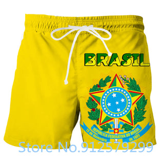 Brazil Flag Men's Summer Beach Shorts - Brazil Is One.