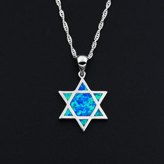 Ocean Blue Jewish Pendant Chai Israel Judaica Jerusalem Hanukkah Jewish Life Symbol Gift