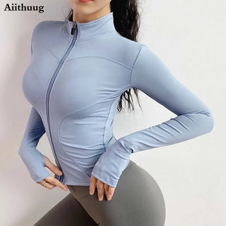 Aiithuug Women's Lightweight Yoga Jacket - Accentuate Your Figure.