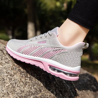 Women Running Shoes Ladies Breathable Sneakers Mesh Air Cushion Tennis Women's Sports Shoes Outdoor Lace Up Training Shoes