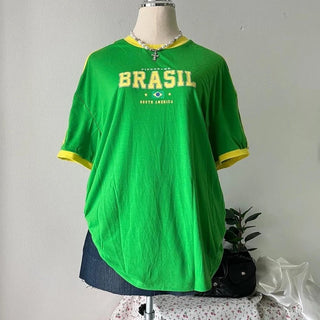 Brazil Letter Print Crop Top