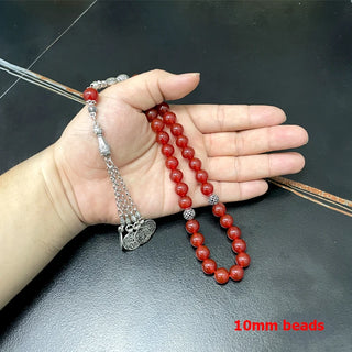 Natural Brazil Red Agate Tasbih Bracelet - Stay Spiritually Connected.