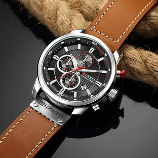 CURREN Brand Watch Men Leather Sports Watches Men & Women's Army Military Quartz Wristwatch Chronograph.