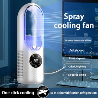 Xiaomi Portable Air Conditioner Bladeless Electric Fan USB Air Cooler 6speed Silent Timed Air Conditioner Cool Fan Humidifier