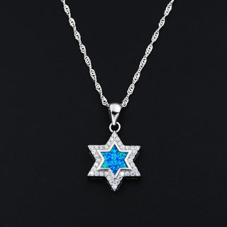 Ocean Blue Jewish Pendant Chai Israel Judaica Jerusalem Hanukkah Jewish Life Symbol Gift