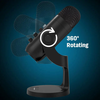 USB Microphone for PC Mac Gaming Recording Streaming Podcasting, Computer Condenser Mic with Phone Adapter Headphone Output