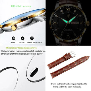 2024 Men/Women's Watches Waterproof Luminous Top Brand Luxury Leather Casual Sports Quartz Wristwatch Military Man Watch For Men relogio