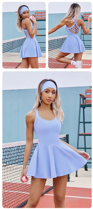 Slim Fit Tennis Dress with Chest Pads - Look Professional Playing The Game.