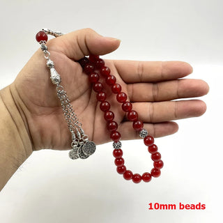 Natural Brazil Red Agate Tasbih Bracelet - Stay Spiritually Connected.