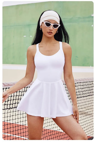 Slim Fit Tennis Dress with Chest Pads - Look Professional Playing The Game.