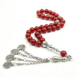 Natural Brazil Red Agate Tasbih Bracelet - Stay Spiritually Connected.