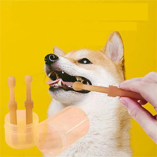 Teeth Whitening Dog Cat Silicone Soft Toothbrush Oral Care Puppy Toothbrush Toothpaste Pet Kit Teeth Cleaning Pet Supplies