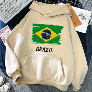 Y2K Aesthetic Brazil Hoodies for Men