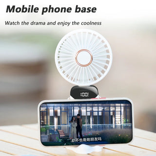 Hand-Held Fan Portable  Office Desktop Multifunctional Folding Double-Headed Small 3000mAh Electric Fan With A Neck Lanyard