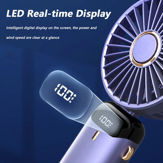 Hand-Held Fan Portable  Office Desktop Multifunctional Folding Double-Headed Small 3000mAh Electric Fan With A Neck Lanyard