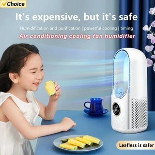 Xiaomi Portable Air Conditioner Bladeless Electric Fan USB Air Cooler 6speed Silent Timed Air Conditioner Cool Fan Humidifier