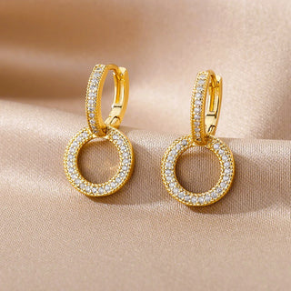 Stainless Steel Zircon Hoop Earrings - Accentuate Your Beauty.