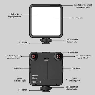 Portable LED Clip Video Light - Protect Your Vision.