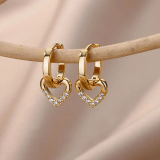 Stainless Steel Zircon Hoop Earrings - Accentuate Your Beauty.